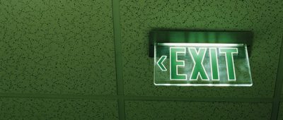 An exit sign