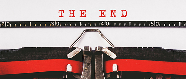 Typed page reads 'THE END'.